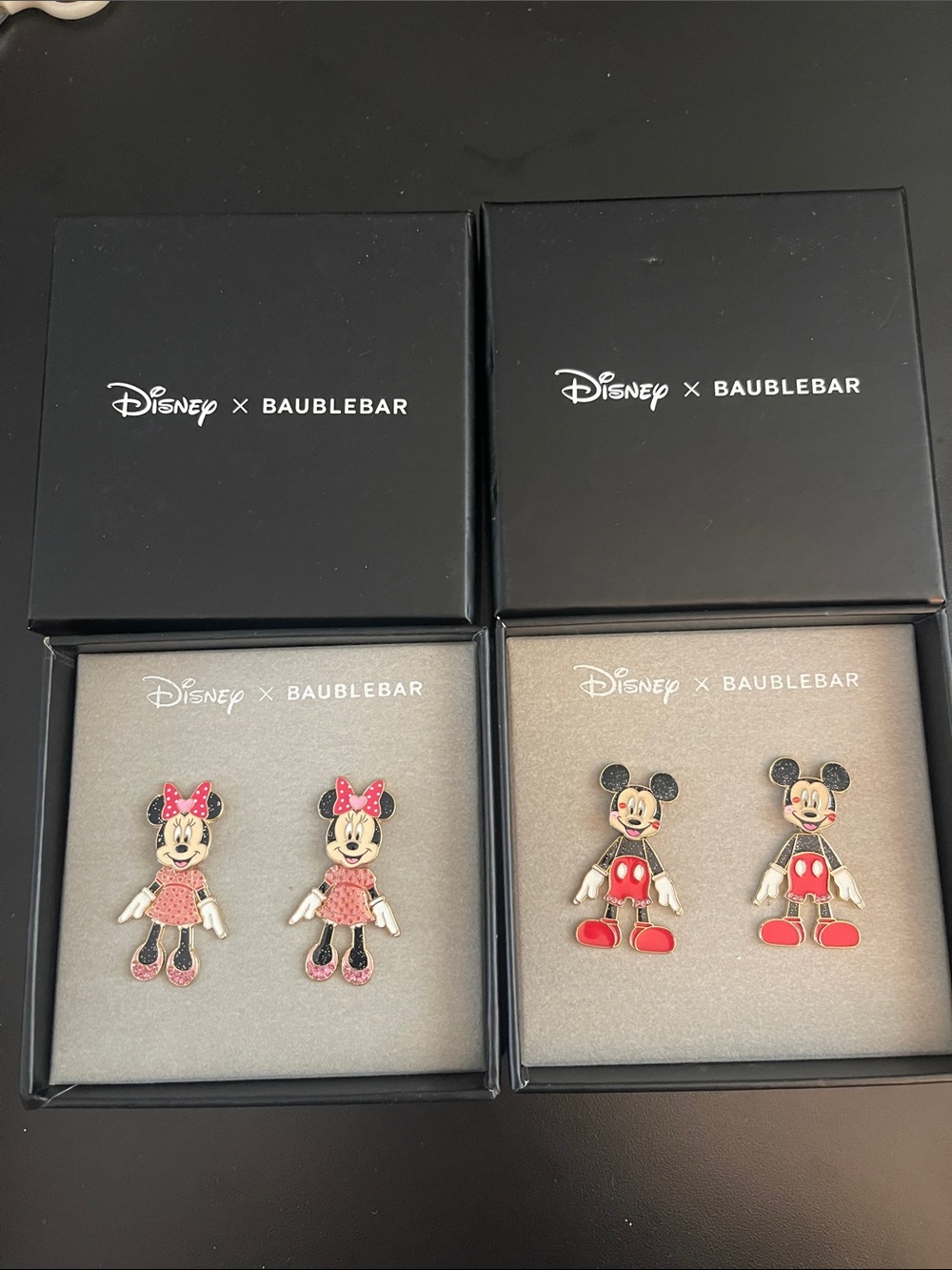 Disney x BaubleBar Minnie & Mickey Enamel Earrings - Red, Pink, Black